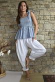 Nonni Gingham Bandeau Cami Denim